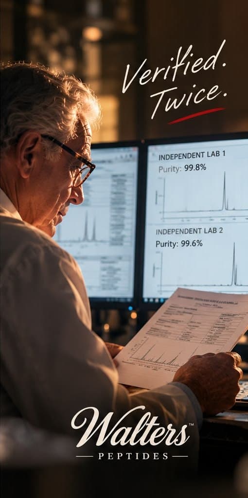 Walter reviewing two independent lab reports. Verified twice.